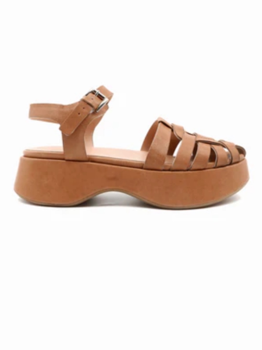 Either/Or Tan Woven Leather Platform Fisherman Sandals NWT / 10 - Picture 6 of 12
